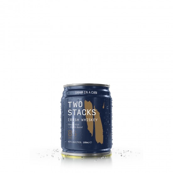 Two Stacks Dram In a Can Single Malt Double Barrel Blue 43% 100ml