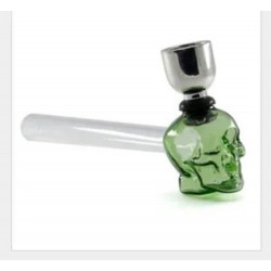 Glass Pipe Green Skull
