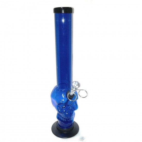 JM Enterprises 12" Skinny Acrylic Skull Bong - Assorted Colors