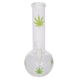 Super Heroes glass bong ball, transparent/hemp leaf green, h.23cm, Ø4cm, glass chillum 14 cut 345893
