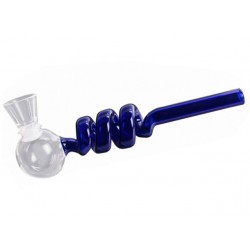 Glass Pipe Twist γυάλινη πίπα 14.5cm 0212787 Μπλε