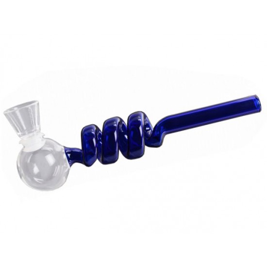 Glass Pipe Twist γυάλινη πίπα 14.5cm 0212787 Μπλε