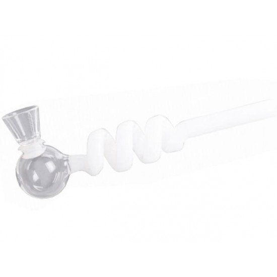 Glass Pipe Twist γυάλινη πίπα 14.5cm 0212787 Άσπρη