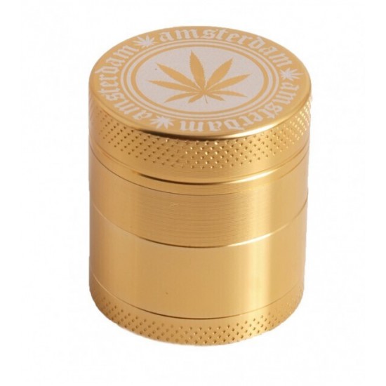 Amsterdam Leaf Grinder 4part 30mm Gold