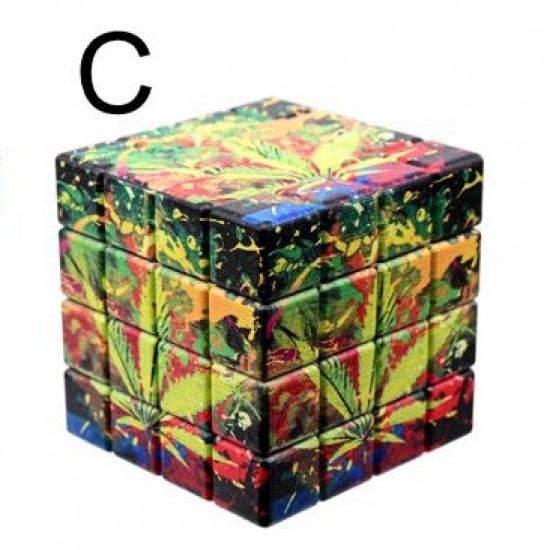 ATOMIC Metal Grinder Cube Leaf II 4 Parts 60mm black