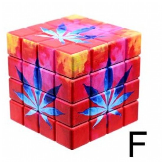 ATOMIC Metal Grinder Cube Leaf II 4 Parts 60mm red