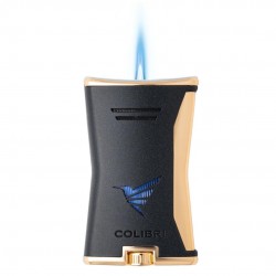 COLIBRI Slim Jet Lighter Black & Gold LI225T3