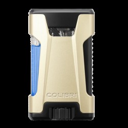 Colibri Rebel Double-jet Flame Lighter-Gold/Black-LI650T13