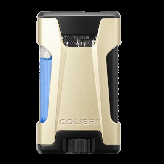 Colibri Rebel Double-jet Flame Lighter-Gold/Black-LI650T13