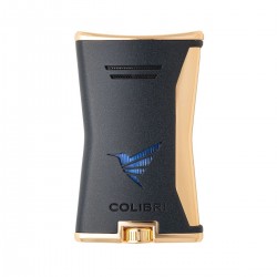 COLIBRI Slim Jet Lighter Black & Gold LI225T3