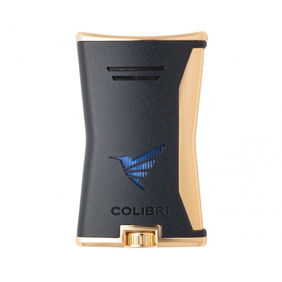 COLIBRI Slim Jet Lighter Black & Gold LI225T3