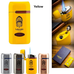 LB-10036-Yellow Lubinksi Αναπτήρας Κίτρινος 1xJet Με Punch Κόφτη