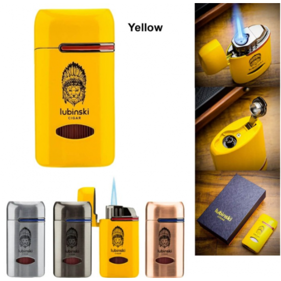 LB-10036-Yellow Lubinksi Αναπτήρας Κίτρινος 1xJet Με Punch Κόφτη