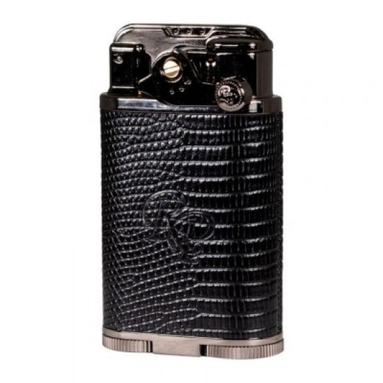 RP-3276653 Αναπτήρας πούρων Rocky Patel Davenport 5xJet Gunmetal-Μαύρο Δέρμα & Punch