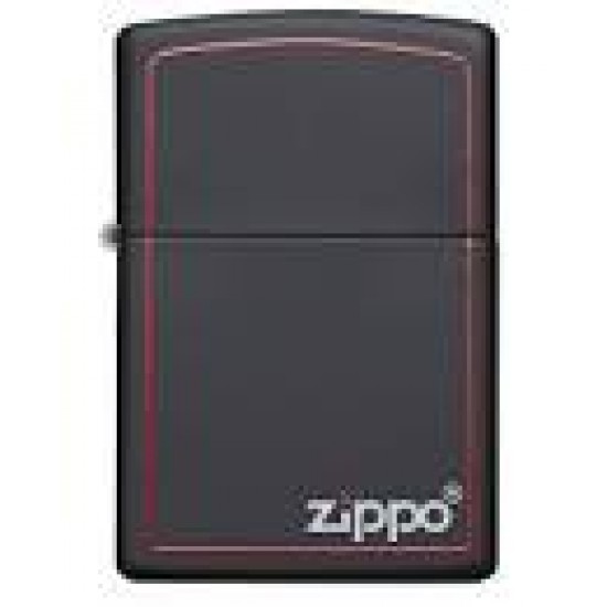 ZIPPO BLACK WITH BORDER 218 2B