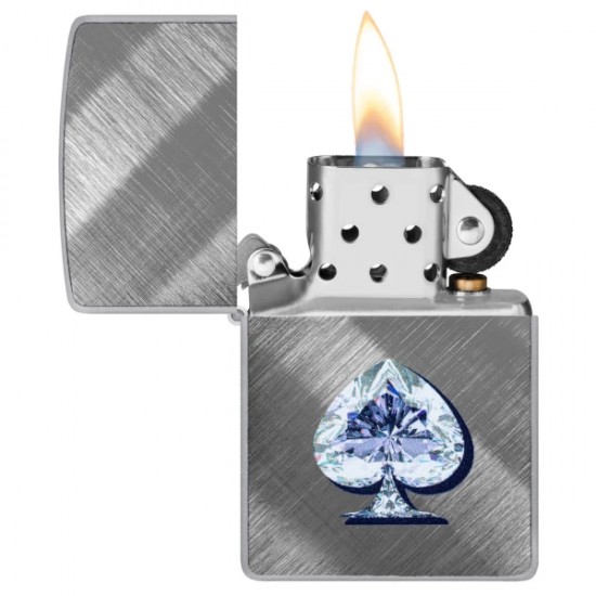 Zippo Αναπτήρας Λαδιού Αντιανεμικός Gleaming Spade Design 46472