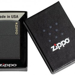 ZIPPO Lighter - 236ZL Black Crackle with Zippo Logo