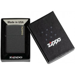 ZIPPO Lighter - 236ZL Black Crackle with Zippo Logo