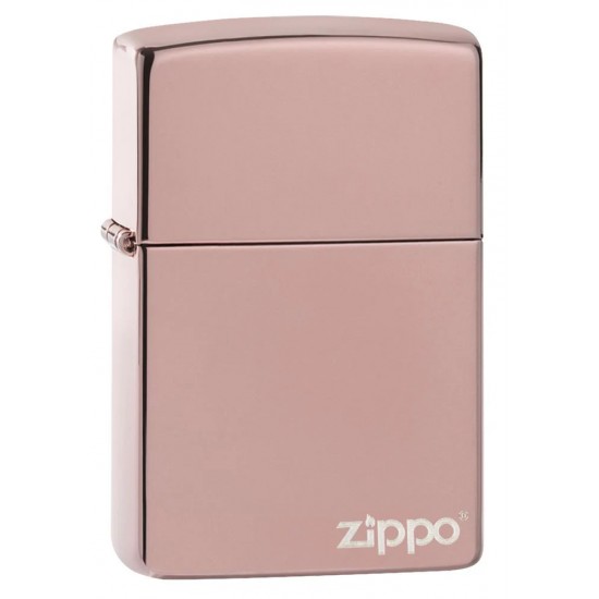 Classic High Polish Rose Gold Zippo Logo