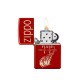 Zippo Αναπτήρας Λαδιού σε Κόκκινο χρώμα Retro Design 49586