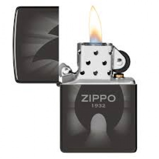 Zippo Pixel Weed Leaf Black Light - Black Matte