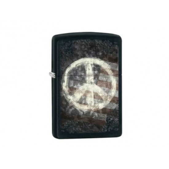ZIPPO - Peace On Flag - Ματ Μαύρο