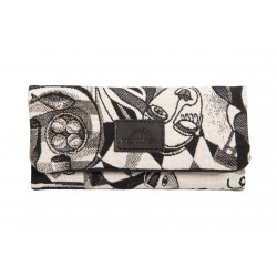 MESTANGO -Υφασμάτινη Καπνοσακούλα Ασπρόμαυρη 15,5 x 8cm