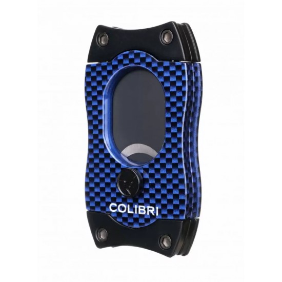 Colibri S-Cut Cigar Cutter Carbon Fiber Blue CU500T33