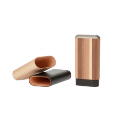 Θήκη πούρων Angelo 3 τεμαχίων από veneer wood και δέρμα. 813060