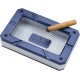 Colibri Rally Cigar Ashtray - Premium Metal Design with 6 Cigar Rests, Textured Diamond Pattern Navy Silver