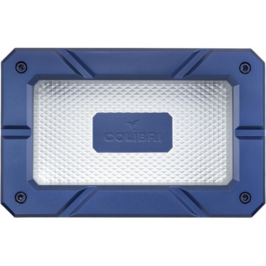 Colibri Rally Cigar Ashtray - Premium Metal Design with 6 Cigar Rests, Textured Diamond Pattern Navy Silver