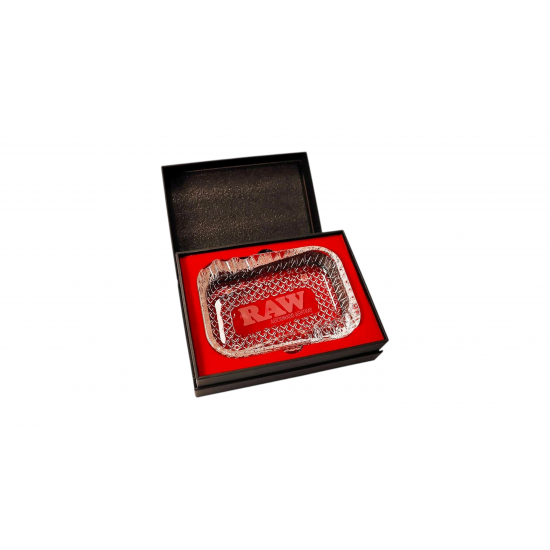 RAW Aficionado Thick Glass Ashtray with Gift Box | 6 Slots