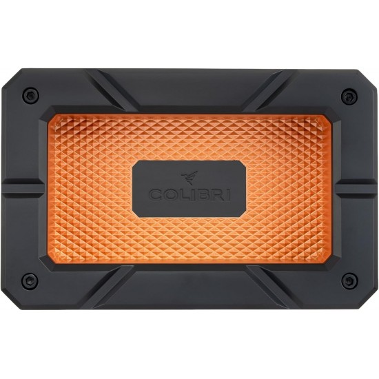 Colibri Rally Cigar Ashtray - Premium Metal Design with 6 Cigar Rests, Textured Diamond Pattern Black Rose Gold Orange