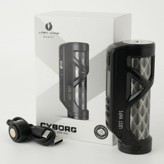Cyborg Quest 100W Mod – Lost Vape - Matt Black Fish Bone