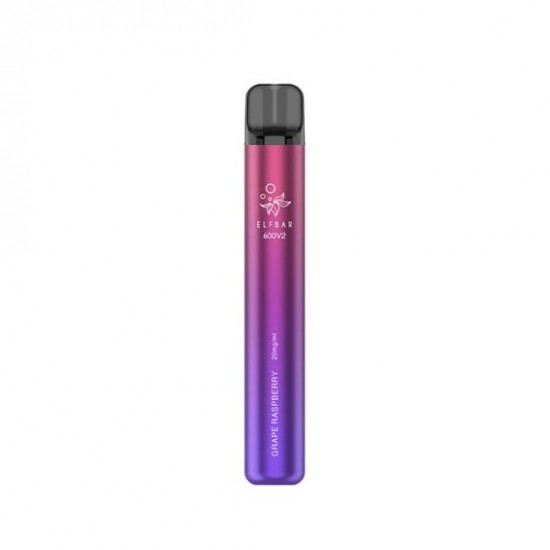 ELF BAR ΗΛΕΚΤΡΟΝΙΚΟ ΤΣΙΓΑΡΟ ΜΙΑΣ ΧΡΗΣΗΣ EB600 V2 GRAPE RASPBERRY 2ML 20MG