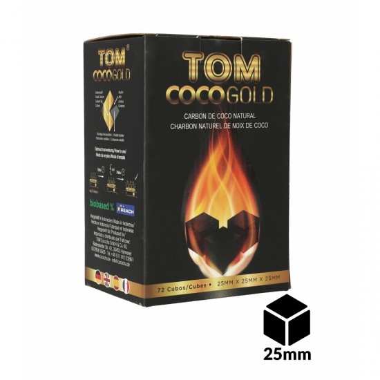 Tom Coco Gold - Κάρβουνα Ναργιλέ Καρύδα 1kg - 25mm 