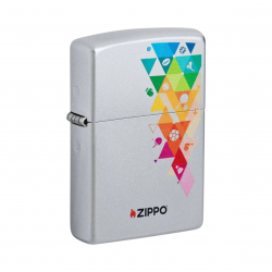 Zippo 205 Rainbow Pattern Αντιανεμικός Αναπτήρας Φλόγας σε Ασημί χρώμα 