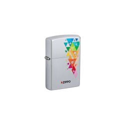Zippo 205 Rainbow Pattern Αντιανεμικός Αναπτήρας Φλόγας σε Ασημί χρώμα 