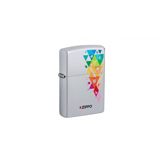 Zippo 205 Rainbow Pattern Αντιανεμικός Αναπτήρας Φλόγας σε Ασημί χρώμα 