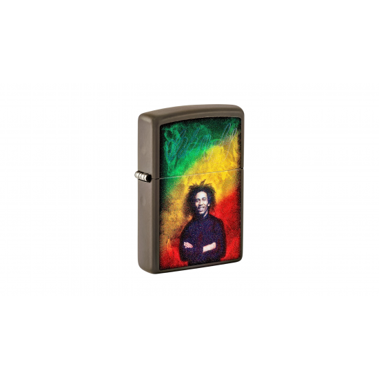 Zippo Lighter Black Matte, Bob Marley Glow in the Dark Design - KnifeCenter - 48674