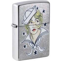 Zippo Lighter sailor Girl Tattoo Street Chrome 49789