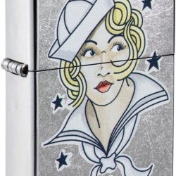 Zippo Lighter sailor Girl Tattoo Street Chrome 49789