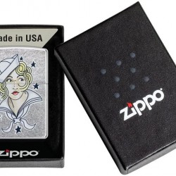 Zippo Lighter sailor Girl Tattoo Street Chrome 49789